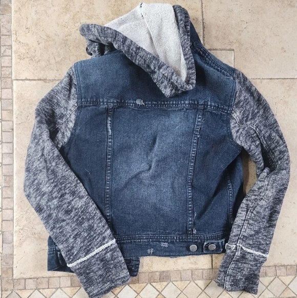 Free People Denim Jacket with Gray Sleeves - Picture 7 of 7